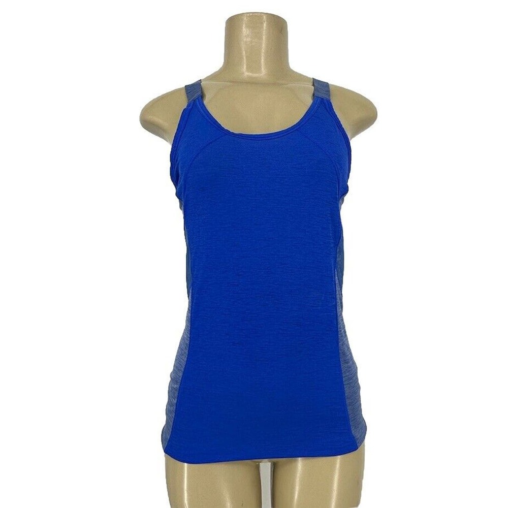 Athleta XXS Women Blue Runlight Singlet Racerback Reflector Tank Top EA1